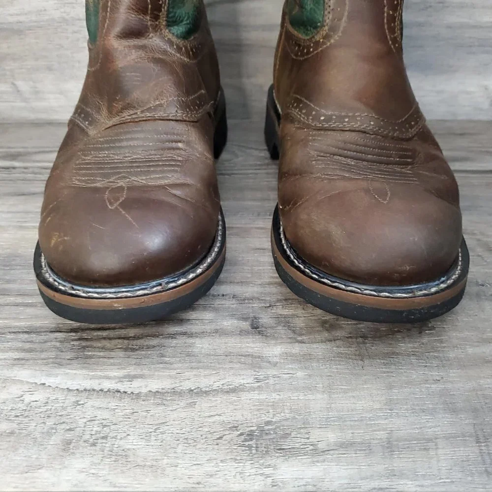 Justin Boots WK4670 - Stampede Blade Green Round Toe Wellington Work Boots